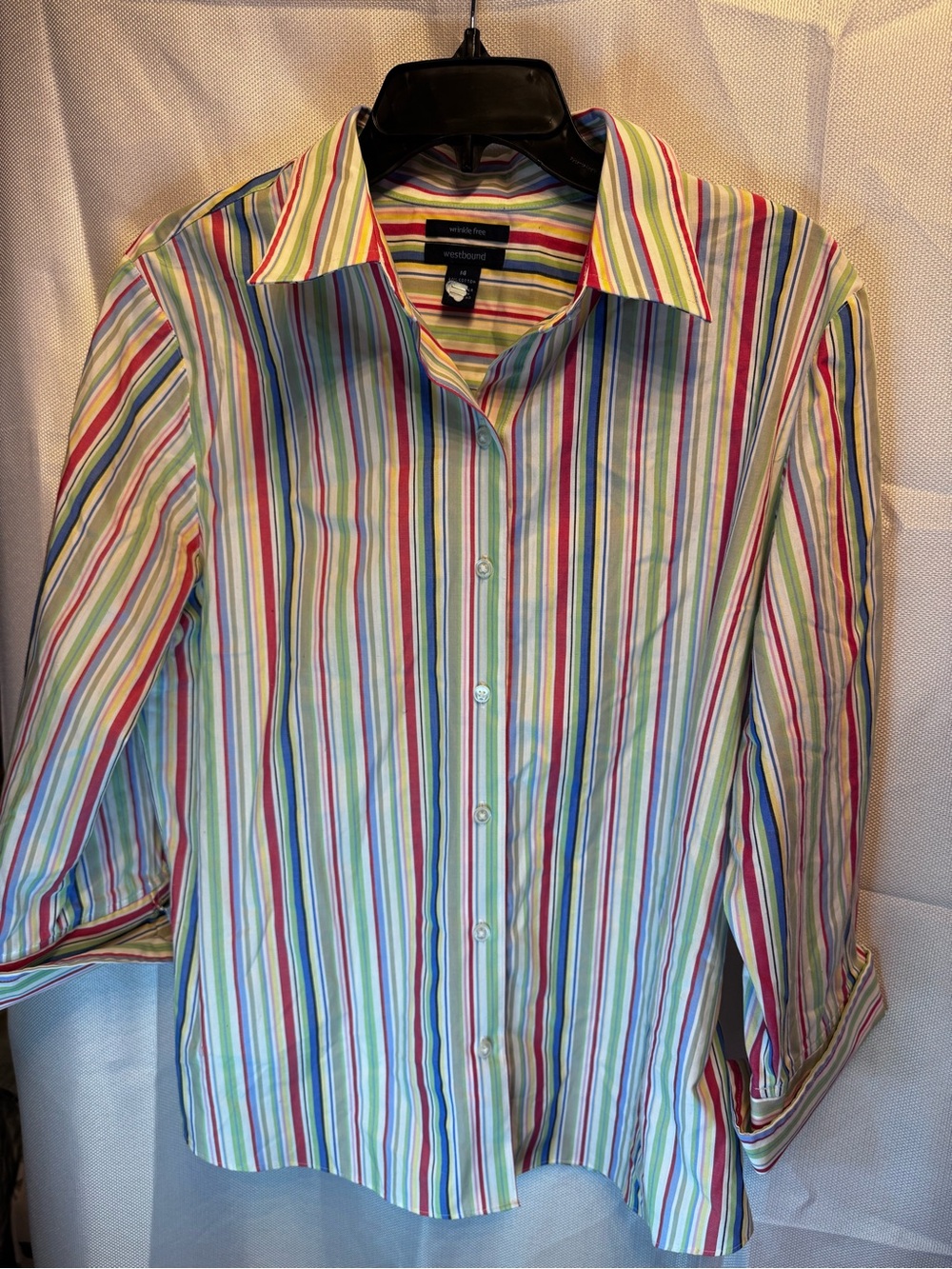 Westbound Multicolor Stripe Cotton Button-Down Shirt